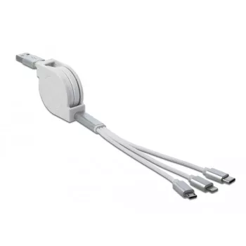 USB-kaapeli DeLOCK 85850 0,98 m USB 2.0 USB A USB C/Micro-USB B/Lightning