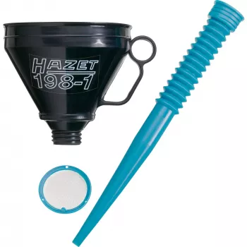HAZET 198-1 - musta - sininen - polypropeeni (PP) - ruostumaton teräs - moottoriöljy - polttoaine - 16,5 cm - 480 mm - 146 g