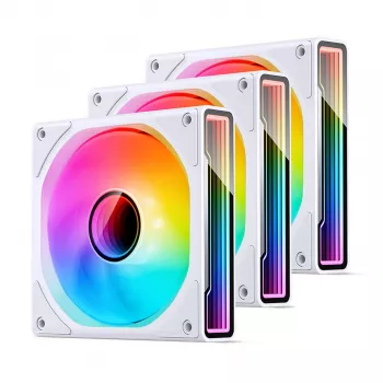 Kotelotuuletin Jonsbo ZK-120W 3in1 A-RGB valkoinen — 120 mm, A-RGB-valaistus