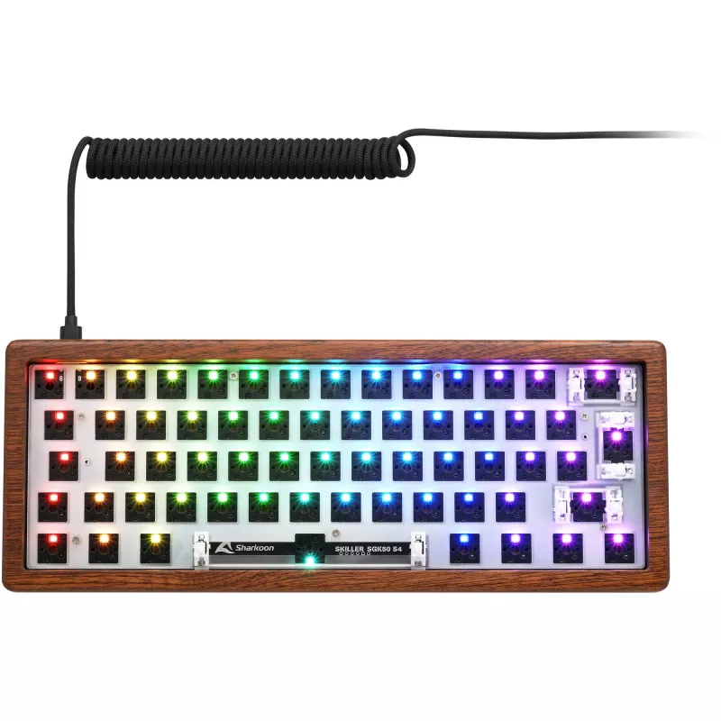 Sharkoon pelinäppäimistö Skiller SGK50S4 Gen2 Wood Barebone