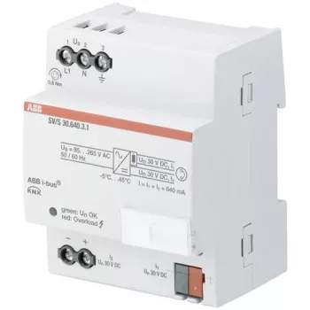 Virtalähde/invertteri ABB SV/S30.640.3.1 — 30 V lähtö, 85–265 V tulo, harmaa, muovikotelo (72×64,5×90 mm)