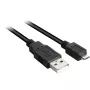 USB 2.0 kaapeli, USB-A uros > Micro-USB uros musta, 0,5 metriä, kaksinkertaisesti suojattu