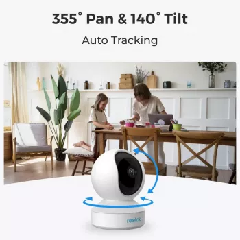 Reolink E Series E330 5MP WLAN-valvontakamera panoroitava ja kallistettava sisäkäyttöön (WCEP5MP04PTW)