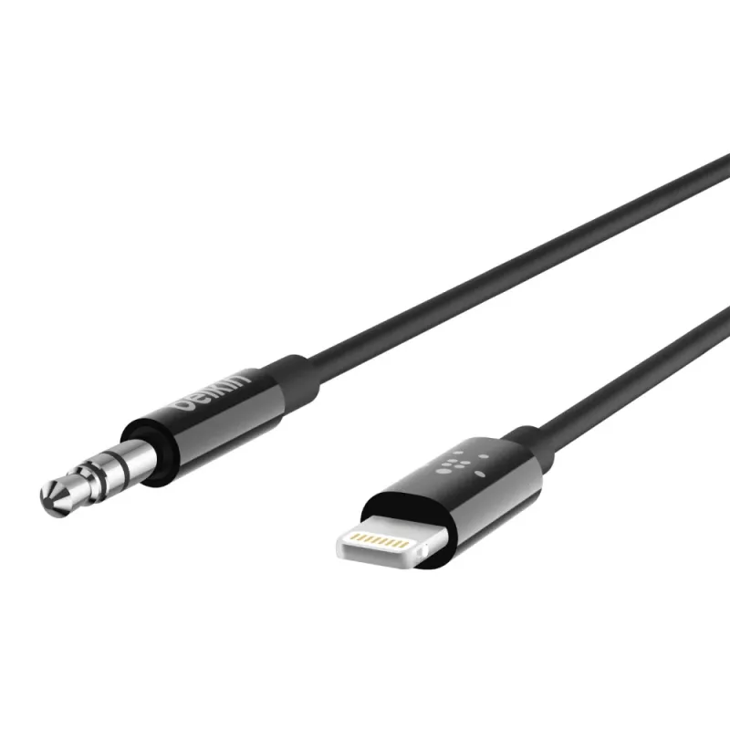 Belkin kaapeli Lightning – kuulokeliitäntä - Lightning uros – stereominiliitin uros - 91,4 cm - musta - Apple iPhone (Lig