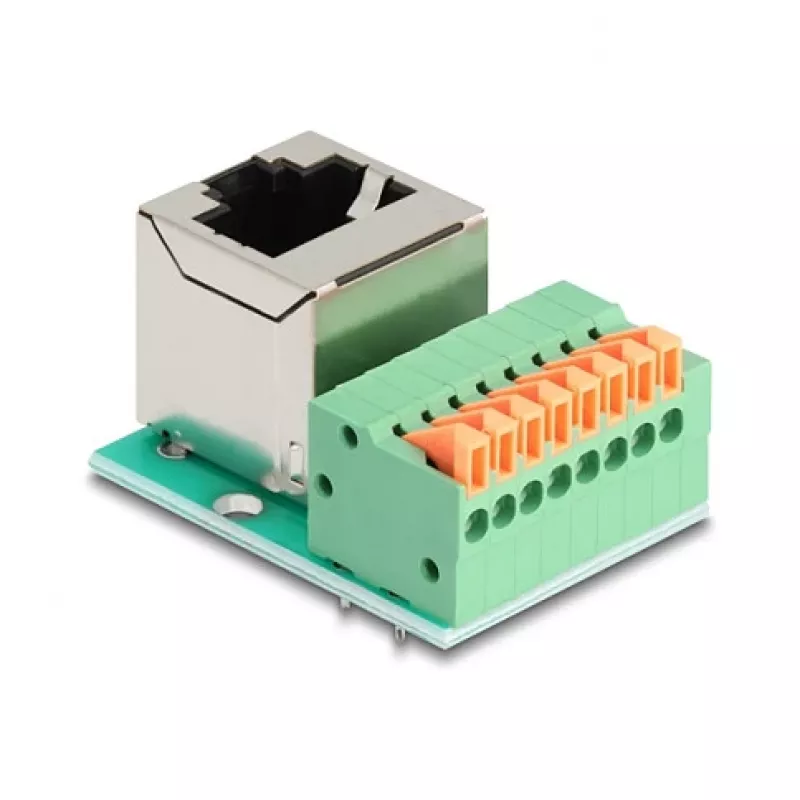 DeLOCK 90653 kaapeliadapteri RJ45 8-pin liitinrima vihreä hopea