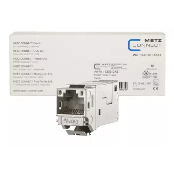 RJ45-rasia METZ CONNECT 130910KZ hopea rasia 12 kpl