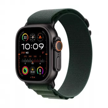 APPLE Watch Ultra 2 GPS + Cellular 49 mm Black Titanium -kotelo ja Dark Green Alpine Loop – Large