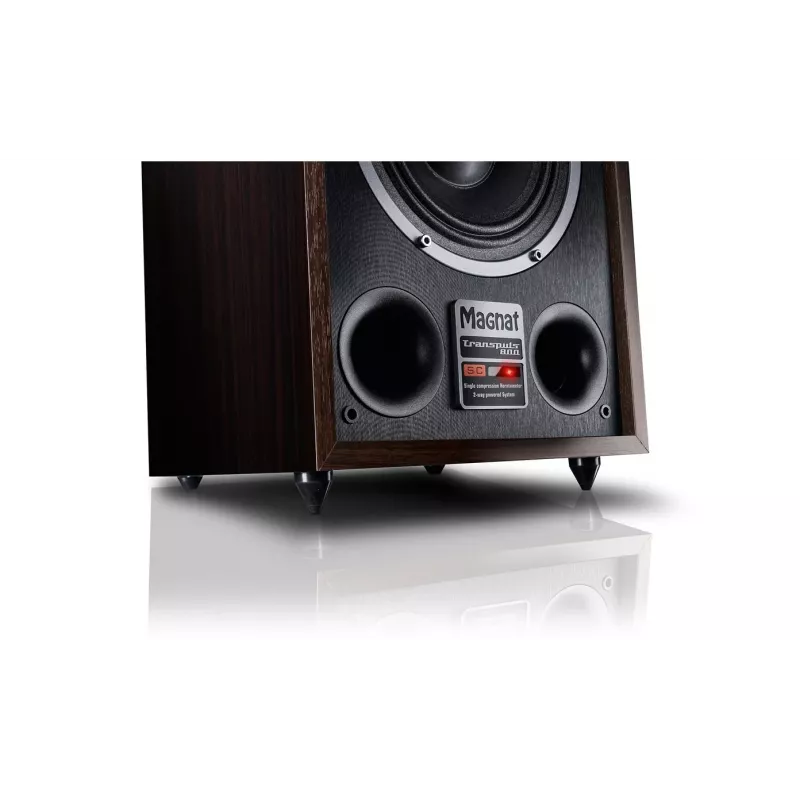 Magnat TRANSPULS 800A -kaiutinjalusta 2-tie langallinen & langaton 2×60 W, Bluetooth 5.0, HDMI, musta/ruskea