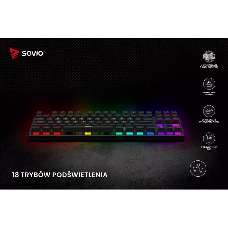 Savio mekaaninen näppäimistö RGB Tempest X2 Outemu Brown