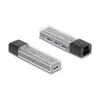 DELOCK USB 3.2 Gen 1 (3.1 Gen 1) 4-porttinen keskitin Type-A + Type-C -isännällä (5000 Mbit/s) musta/läpinäkyvä