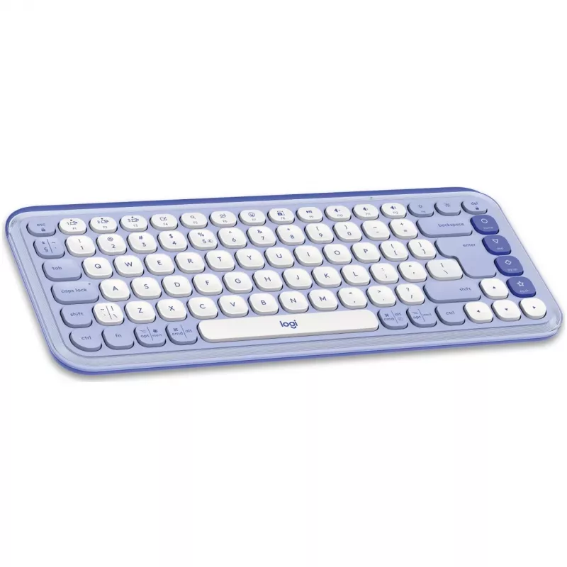 Logitech POP Icon Combo - näppäimistö- ja hiirisarja - langaton - Bluetooth LE - QWERTY - US International - lila, luonnonvalkoinen (920-013078)