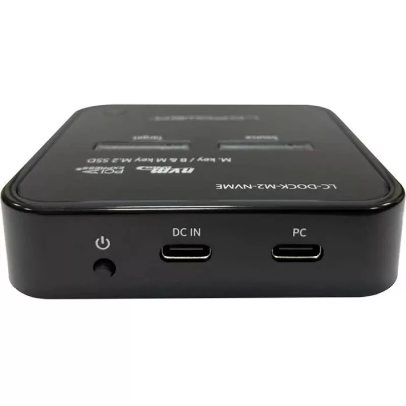 LC-Power LC-DOCK-M2-NVME -telakka kahdelle M.2 NVMe SSD -levylle