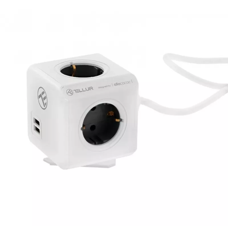 Jatkojohto Tellur Power Cube Extended 4 pistorasiaa 2 USB-liitäntää