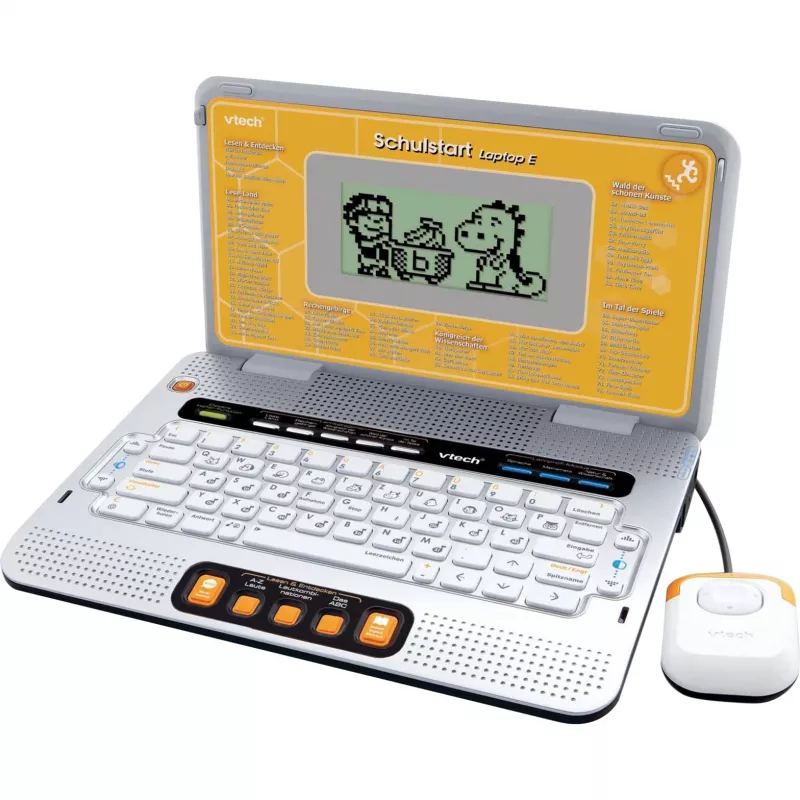 VTech Schulstart Laptop E 6–8-vuotiaille lapsille, hopea, interaktiivinen oppimislelu