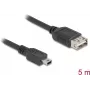 DeLOCK USB-kaapeli USB 2.0 5 m Mini-USB B USB A musta