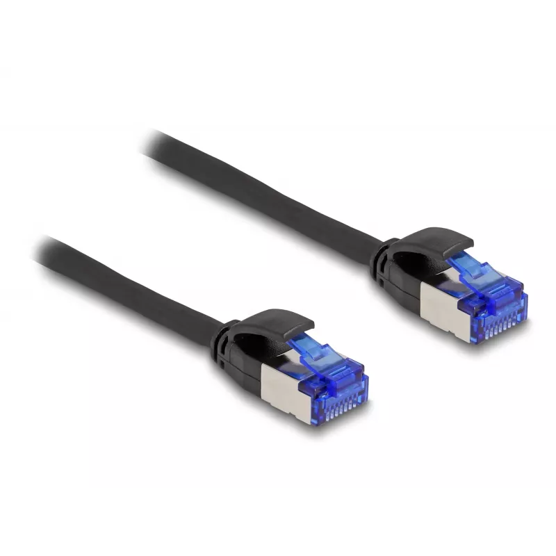Verkkokaapeli DeLOCK RJ45 Cat.6A S/FTP ohut 1 m musta