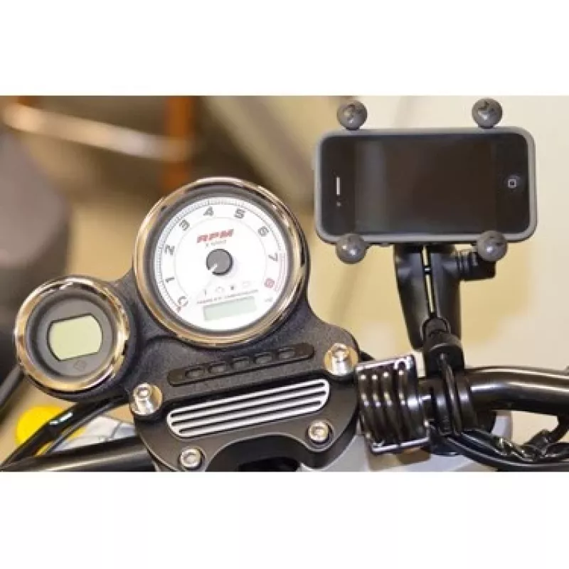 RAM Mounts X-Grip -puhelinteline ohjaustangon U-pulttipohjalla