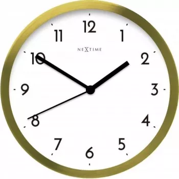 NeXtime seinäkello 2523gw Arabic, Ø44 cm, seinäkello, kulta/valkoinen