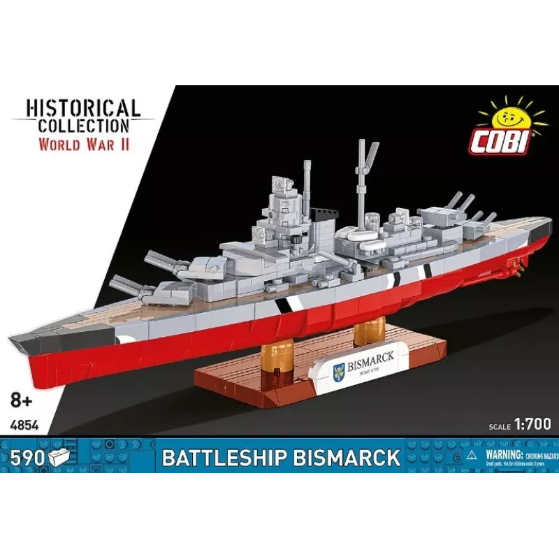 Rakennussarja Cobi taistelulaiva Bismarck malli, 590 osaa