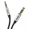 Baseus Yiven audiokaapeli 3,5 mm plugi M30 1,5 m hopea + musta