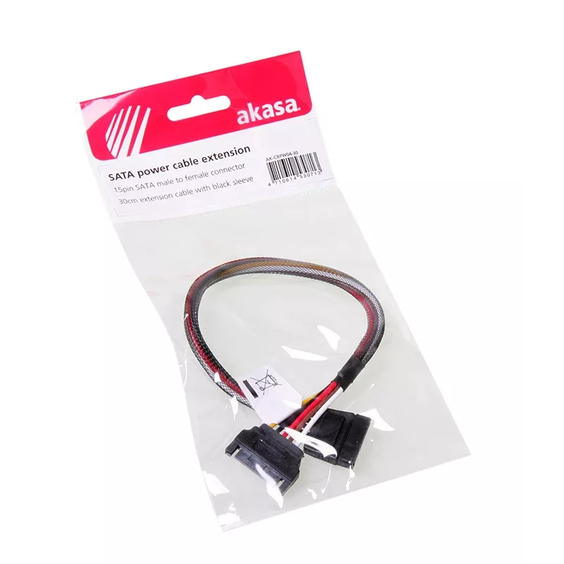 SATA-virtajohdon jatko Akasa AK-CBPW04-30 0,3 m