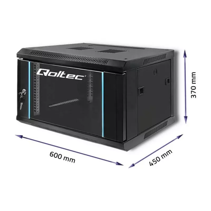 Qoltec 54462 RACK-kaappi 19 | 6U | 600 x 370 x 450