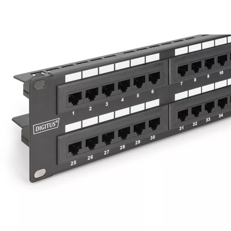 DIGITUS - kytkentäpaneeli - RJ-45 x 48 - harmaa, RAL 7035 - 2U - 48 porttia (DN-91648U)