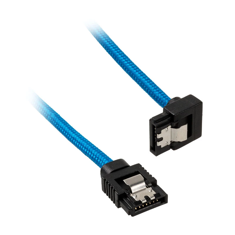 Corsair Premium Sleeved SATA-kaapeli kulmaliitin, sininen 60 cm - 2 kpl:n pakkaus