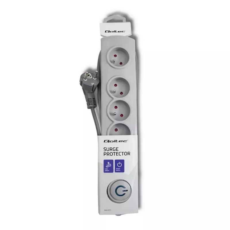 Ylijännitesuoja Qoltec 50272 harmaa 5 AC-pistorasiaa 230V 3m