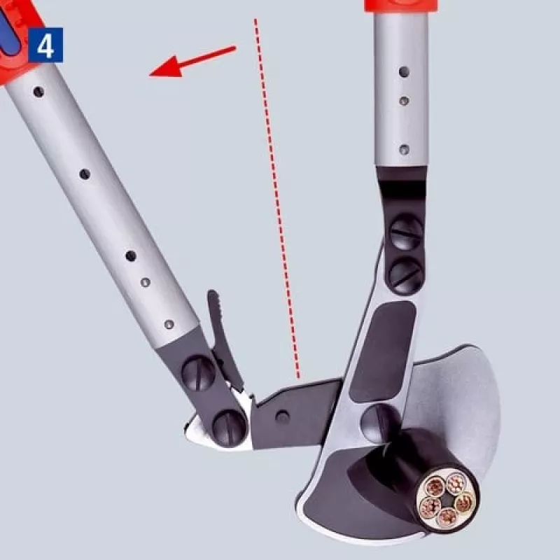 Kaapelisakset Knipex 9532038, räikkäleikkaustyökalu kaapeleille
