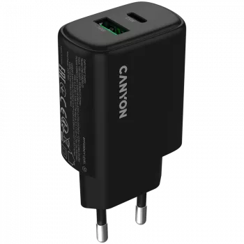 CANYON laturi OnCharge 250 25W 1xPD 1xQC EU musta