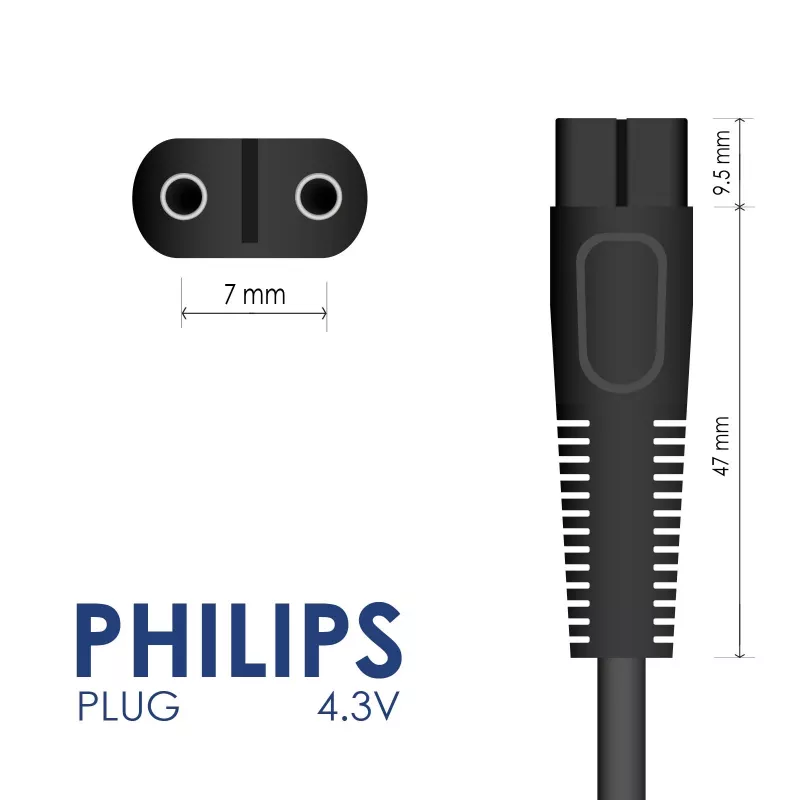 Akyga AK-PD-15 virtalähde Philips OneBlade / Multigroom -laitteille, 4,3 V, 700 mA, 3 W, 1,2 m