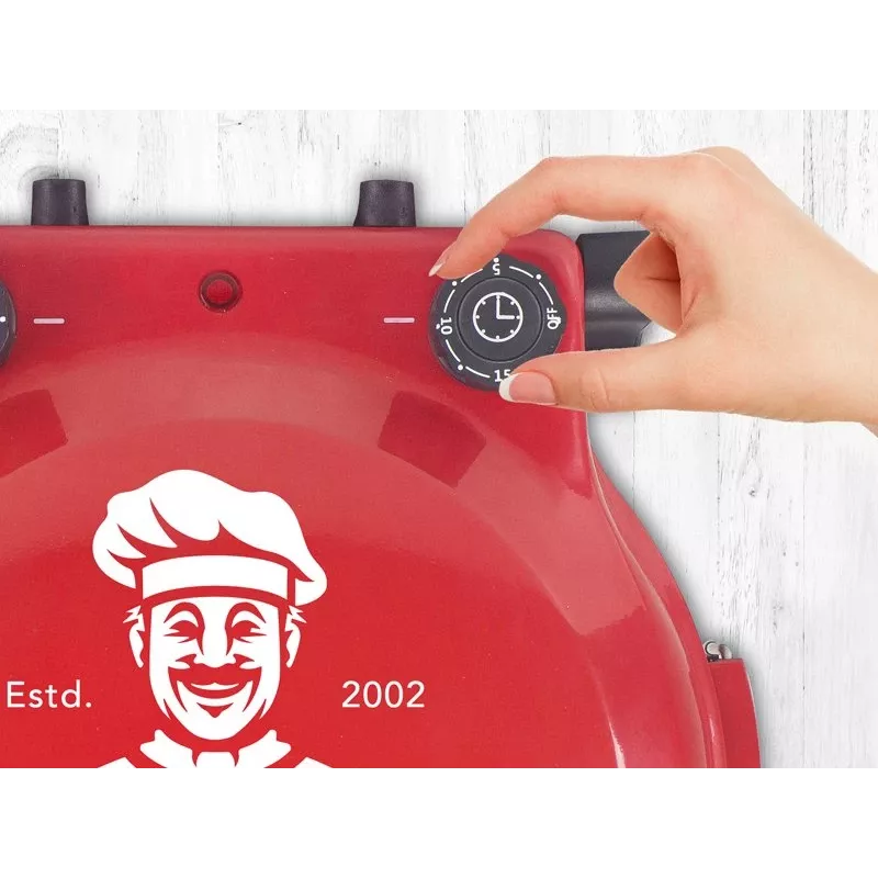 Beper P101CUD300 Party Line pizzauuni, 1200 W, 400°C, 31 cm tulenkestävä kivi, punainen