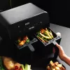 Kuumailmafriteerauskeitin Petra PT4750BLKVDEEU7, kahden kammion, 3,7 L tilavuus, musta