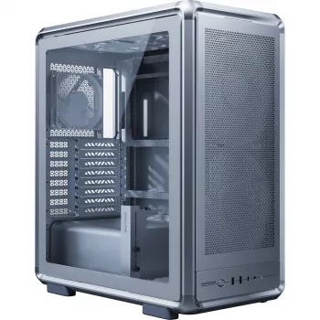 Cooler Master MasterFrame 500 Mesh PC-kotelo, Midi Tower, E-ATX, karkaistu lasi – hopea