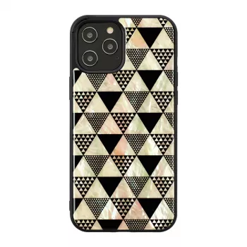 iKins suojakotelo Apple iPhone 12 / 12 Pro — pyramidikuvio, musta