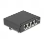 Patch-paneeli DELOCK Mini Desktop RJ45 4-porttia Cat.6A suojattu musta, metalli, 90×22×93 mm