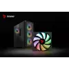 Savio Noctis Glass RGB Cube tietokonekotelo, ATX/Micro-ATX/Mini-ITX, karkaistua lasia oleva etuosa, RGB-tuulettimet, musta