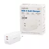 Kaksois-USB-pistorasiasovitin 65W, 2xUSB-C, valkoinen