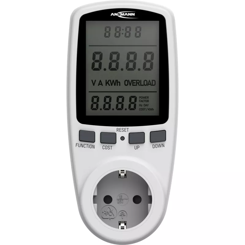 Energiakustannusmittari ANSMANN APM2 120-0007 LCD-näytöllä