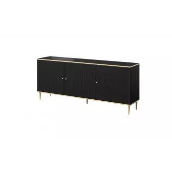 GLAMOUR lipasto 180x40x75,5 cm, musta matta + kulta