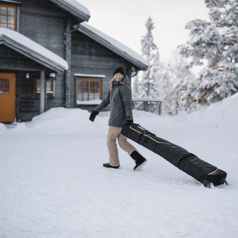 Thule 5162 Roundtrip pyörillä liikkuva suksipussi 192 cm musta