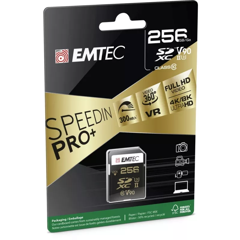 Emtec 256 GB UHS-II SpeedIN Pro+ flash-muisti