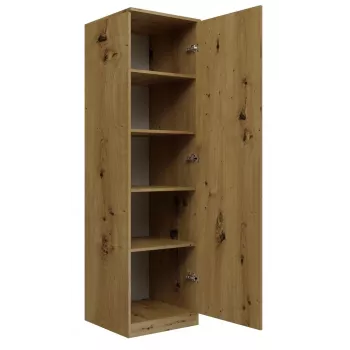 Topeshop SD-50 ARTISAN KPL makuuhuoneen vaatekaappi 5 hyllyä 1 ovi tammi