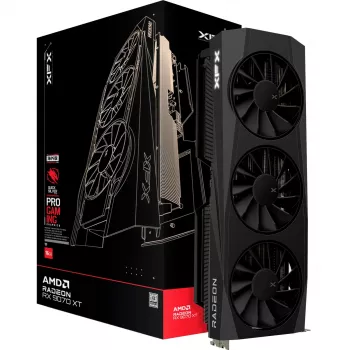 Näytönohjain XFX Radeon RX 9070 XT — 16 GB GDDR6, 256-bit, PCIe 5.0, 3x DisplayPort 2.1, HDMI 2.1, 3 tuuletinta