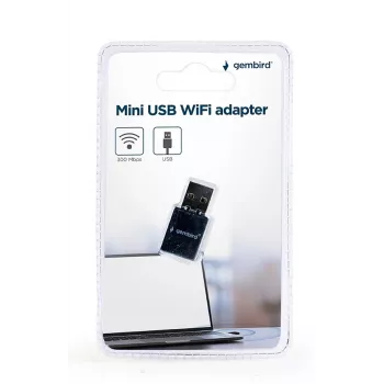 USB 2.0 WLAN-sovitin Gembird WNP-UA300-01 — RTL8192EU, 2,4 GHz, 802.11b/g/n, 300 Mbit/s