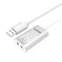Unitek Y-247A USB-stereoäänikortti, USB 2.0 A-tyyppi – 2 x 3,5 mm:n miniliitin, alumiini, 47 x 28 mm, hopea