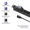 Qoltec 53999 19 tuuman räkkivirtakisko PDU, 1U, 8x IEC C13, 10 A, suojakytkimellä, 2 m