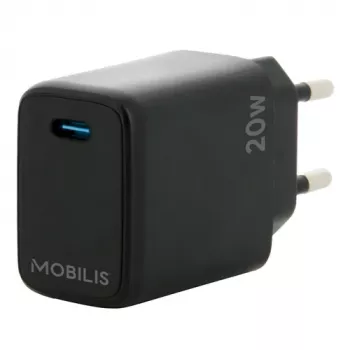 Mobilis - virtalähde - pikalataus - 20 wattia - PD/PPS (24-pin USB-C) - musta - Eurooppa (001361)