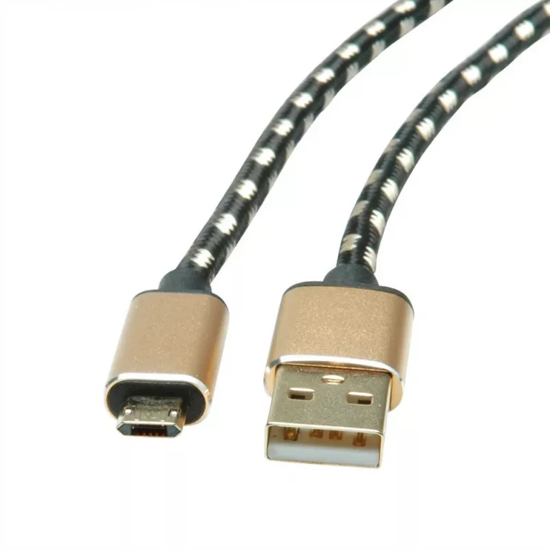 ROLINE 11.02.8819 USB-kaapeli 0,8 m USB 2.0 USB C Micro-USB B musta - kulta (11.02.8819)